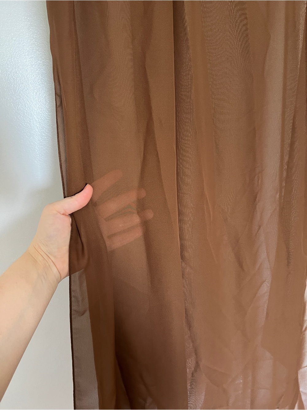 Brown chiffon shawl shoulder wrap- sheer shawl for formal dress wedding guest - Picture 3 of 4